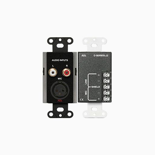 RDL DB-J3 Mic/Line Input Assembly, XLR, RCA, Terminal Block