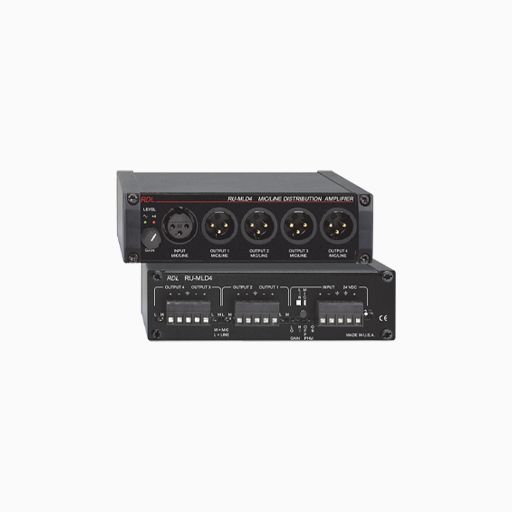 RDL RU-MLD4 Microphone/Line Distribution Amplifier, 1x4