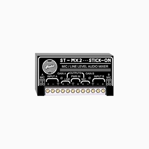 RDL ST-MX2 2-Channel Audio Mixer, Microphone or Line Input