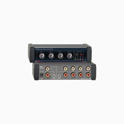 RDL EZ-MX4L Stereo Line-Level Audio Mixer, 4x1