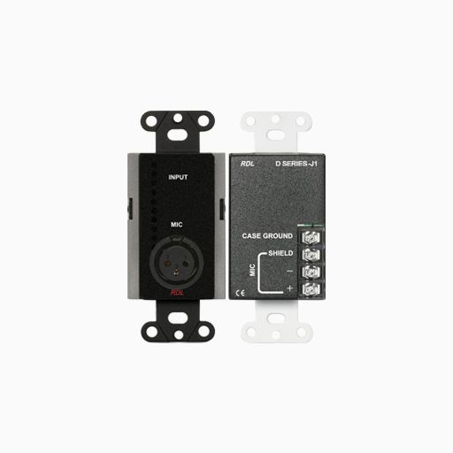 RDL DB-J1 Microphone Input Assembly, Wall-Mounted, Black