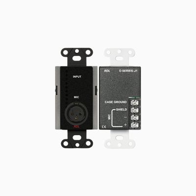 RDL DB-J1 Microphone Input Assembly, Wall-Mounted, Black