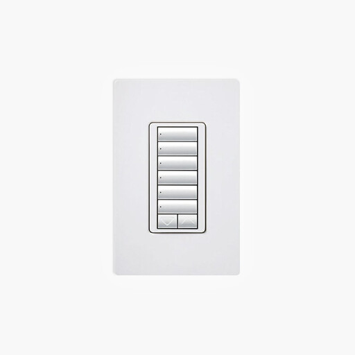 Lutron RRD-W6BRL-WH RadioRA 2 Wall-Mount Keypad, White