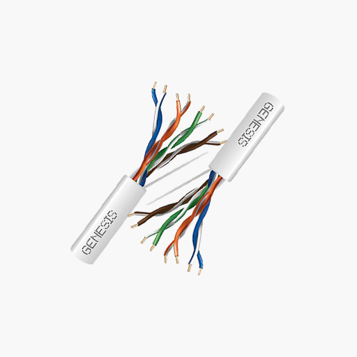 Genesis 63601101 CAT6 Riser Cable, 23/4 Solid BC, Unshielded, White