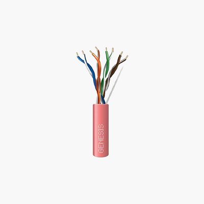 Genesis 50781111 CAT5e Riser Cable, 24/4 Solid BC, Unshielded, Pink Genesis 50781111 CAT5e Riser Cable, 24/4 Solid BC, Unshielded, Pink