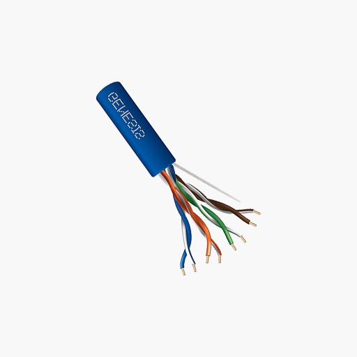 Genesis 50781106 CAT5e Riser Cable, 24/4 Solid BC, Unshielded, Blue