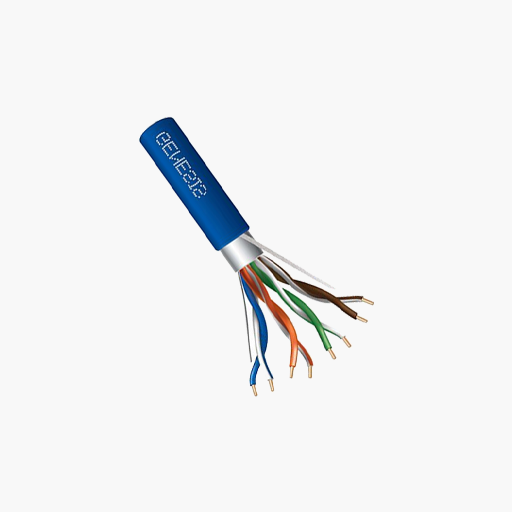 Genesis 53881006 CAT5e Plenum Cable, 24/4 Solid BC, FT6, Blue
