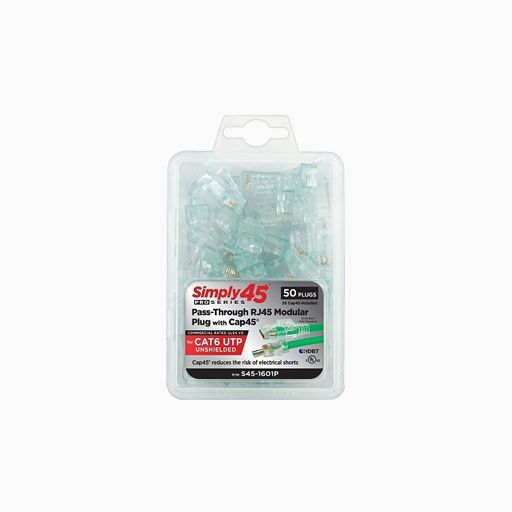 Simply45 S45-1601P Pro Series CAT6 Unshielded, Pass-Through RJ45 Simply45 S45-1601P Pro Series CAT6 Unshielded, Pass-Through RJ45