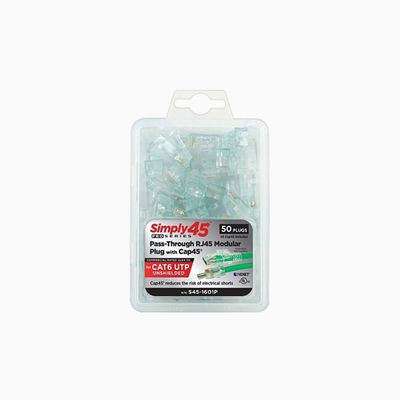 Simply45 S45-1601P Pro Series CAT6 Unshielded, Pass-Through RJ45 Simply45 S45-1601P Pro Series CAT6 Unshielded, Pass-Through RJ45