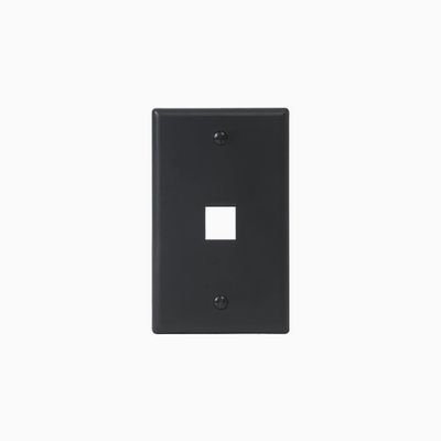 ICC IC107F01BK 1-Port Keystone Single Gang Wall Plate, Black ICC IC107F01BK 1-Port Keystone Single Gang Wall Plate, Black