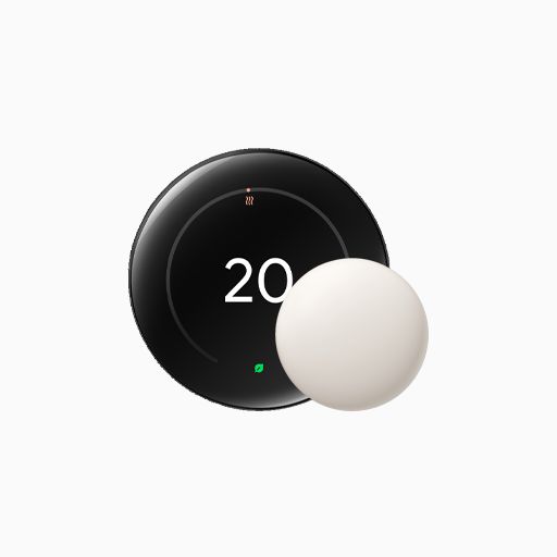 Google Nest Learning 4th Gen with Temp Sensor Polished Obsidian