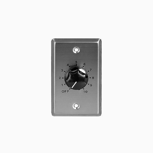 Speco WAT20 Wall Plate Volume Control, 20W, Silver and Black