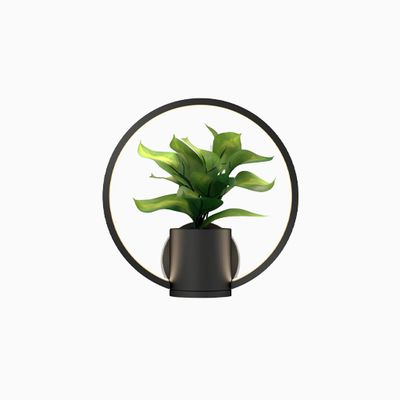 Artika Halo Planter LED Wall Sconce, Matte Black