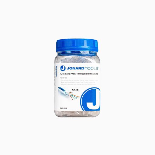 Jonard Tools RJ45-6100 Rj45 CAT6 Pass-Through, 100-pack