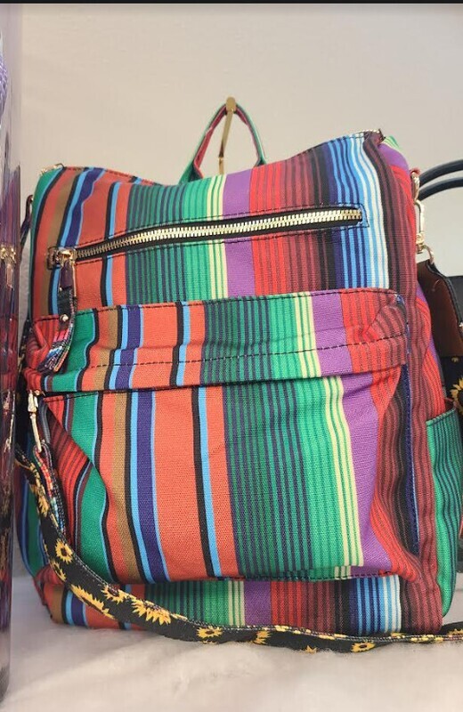 LPR008-6-MT   Multi-Color Striped Backpack