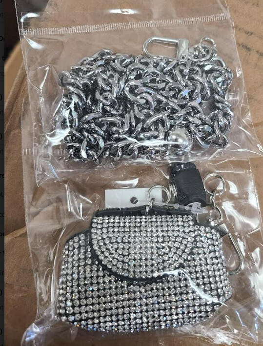 Chain Belt With mini Rhinestone Purse
