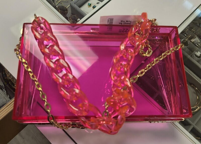 Retro See through Box Purse Pink