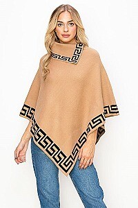 Fashion Trendy Poncho Taupe