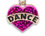 Charm It!   Gold Glitter Dance Heart Charm