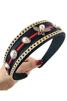 L2900   Bee Chain Striped Headband