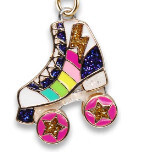Charm It!   Gold Rainbow Rollerskate Charm