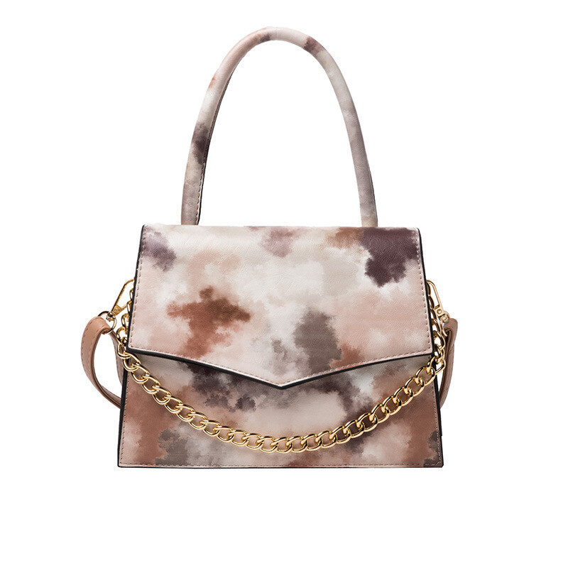 LH2-971778   Tie Dye Multi Color Fancy Shoulder/ Satchel Bag    Color: Brown