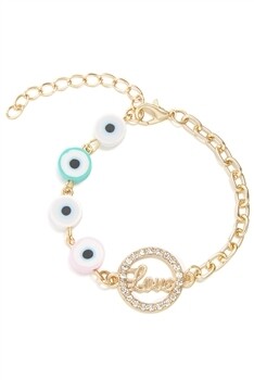 E3141   Evil Eye LOVE Chain Bracelet   Color:Multi