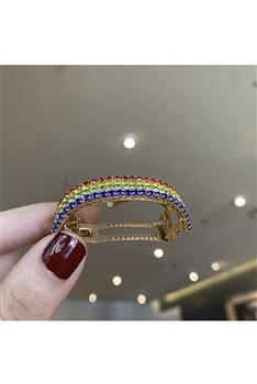 L2776   Rhinestone Hair Clip   Color:Rainbow