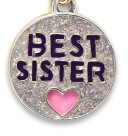 Charm It!   Gold Glitter Best Sister Charm