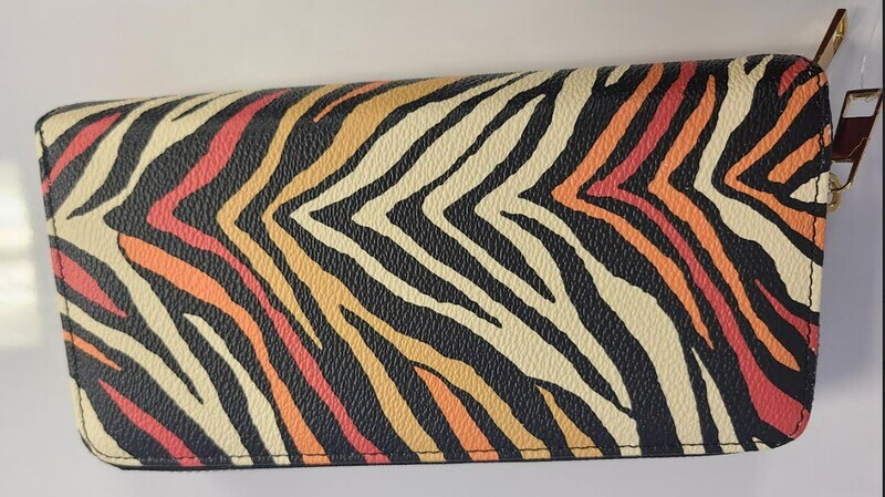 W02ZB-RD   Zebra Print Wallet   Red