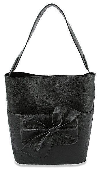 LMS165-BK   Convertible Two Piece Hobo Set   Color:Black