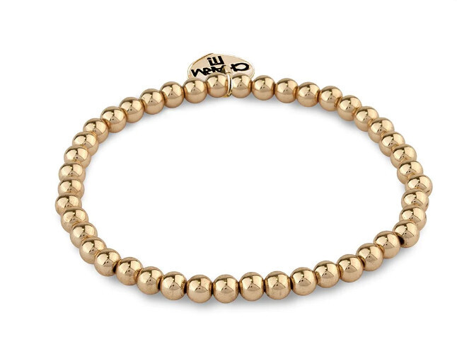 Charm It!   Gold Stretch Bead Bracelet