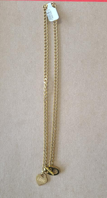 ASNK157G   Love Heart Choker Gold