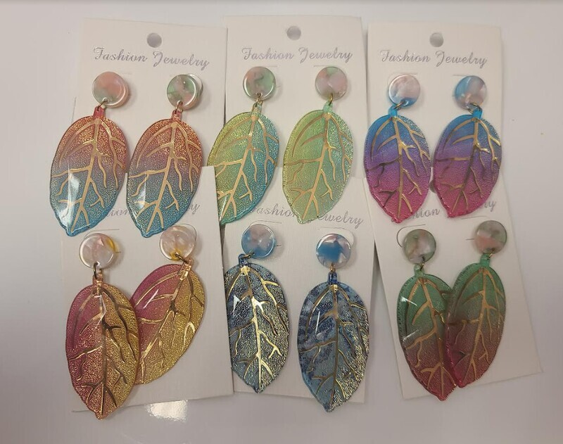Assorted Colorful Leaf Earrings