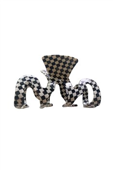 L3663   Chess Board Acrylic Hair Clip