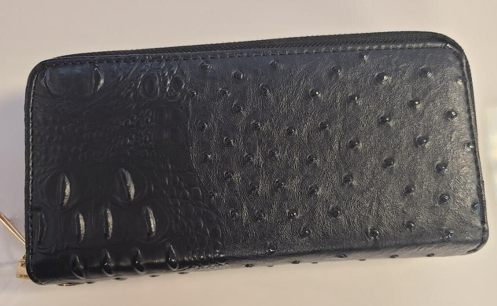 W02OT-D-BK   Alligator Print Wallet Black