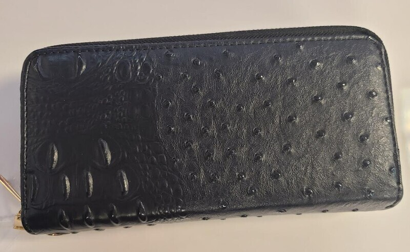 W02OT-D-BK   Alligator Print Wallet Black