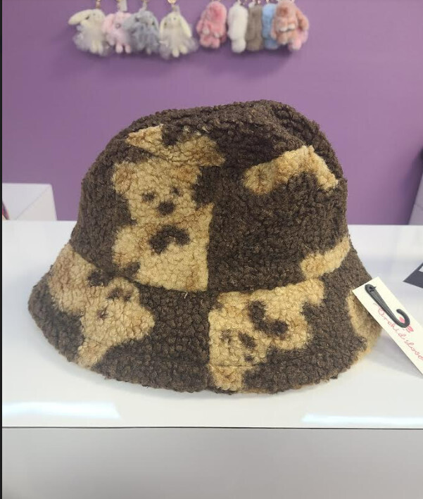 CW105   Teddy Sherpa Bucket Hat   Color:Brown