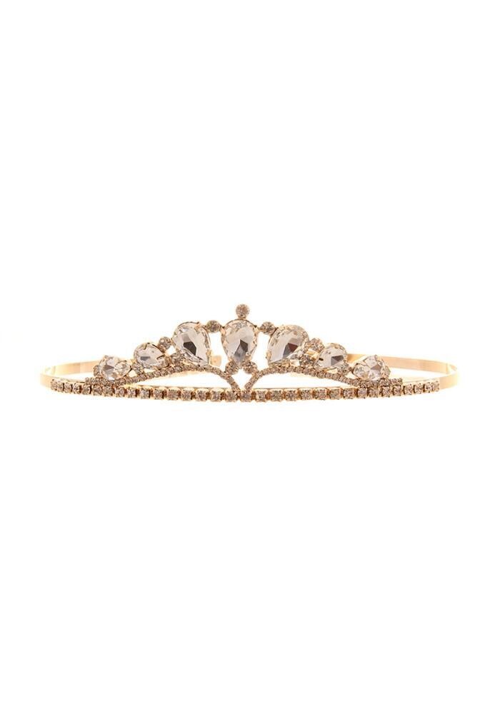 60657 Teardrop Rhinestone Tiara Silver