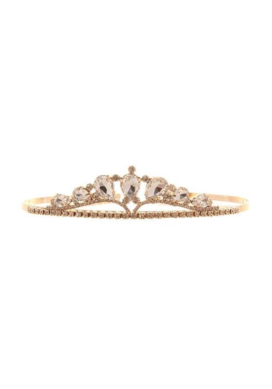 60657 Teardrop Rhinestone Tiara Silver
