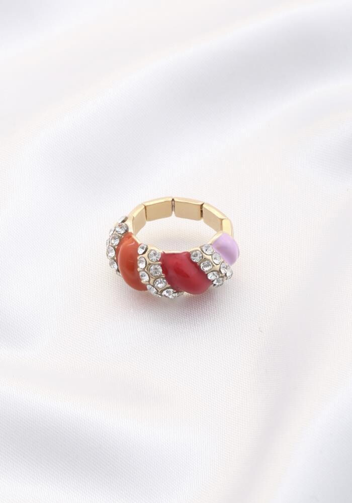 YR-3008   Rhinestone Metal Ring