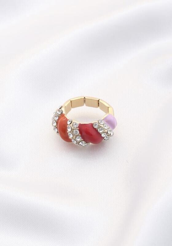 YR-3008   Rhinestone Metal Ring