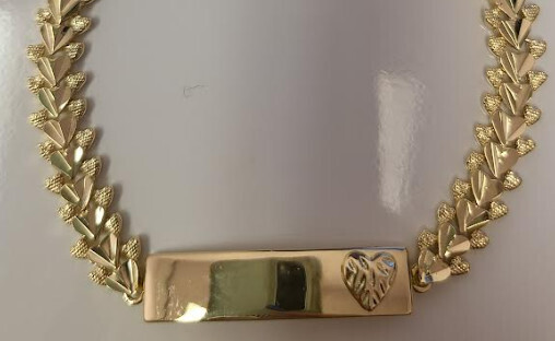 Gold Filled Heart Name Plate Bracelet