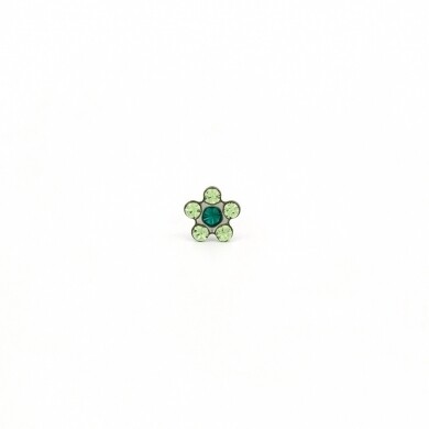 TT-6085W        (Tiny Tips)   Stainless Steel Daisy Aug Peridot May Emerald