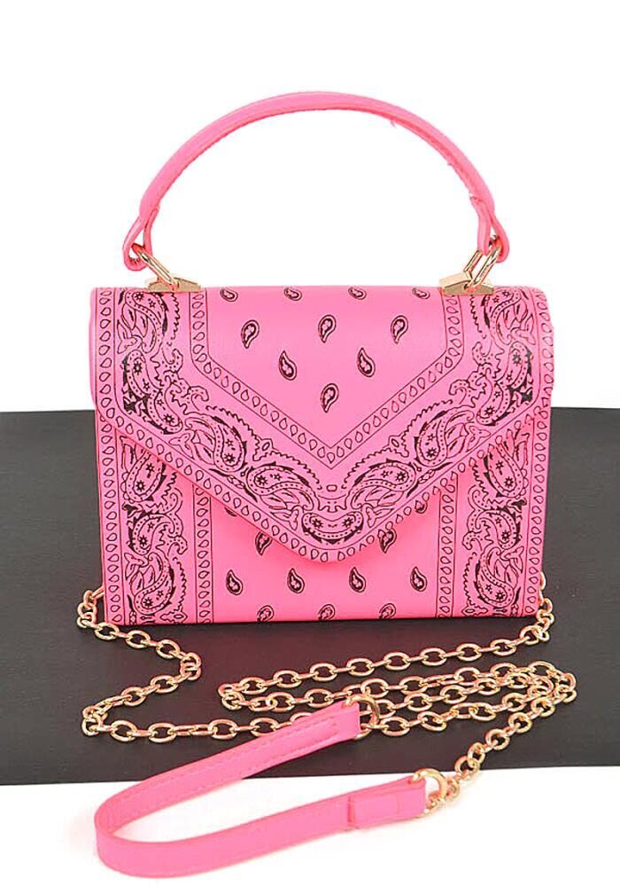 HPC-3399 Bandana Print Crossbody Bag Pink