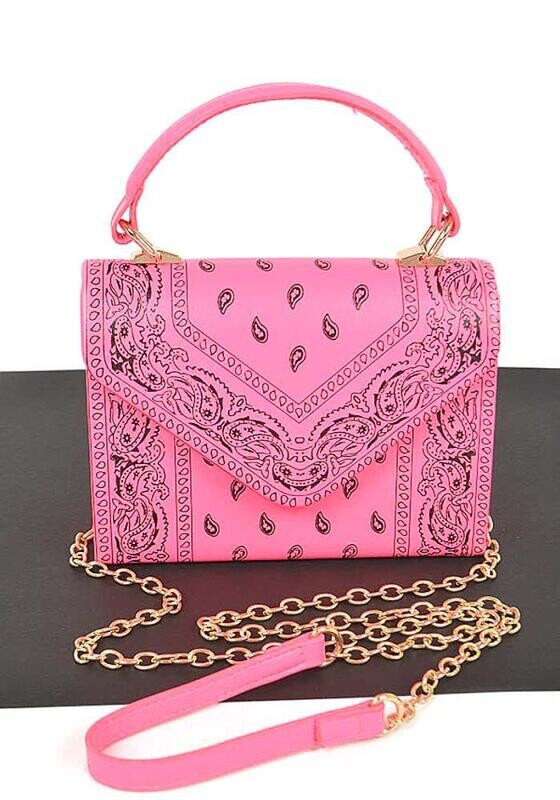 HPC-3399 Bandana Print Crossbody Bag Pink