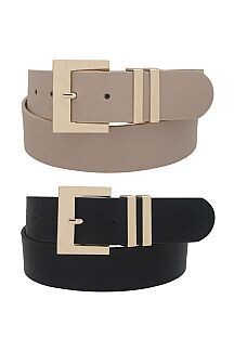 2IW-38325   Squared Out Buckle Duo Belt