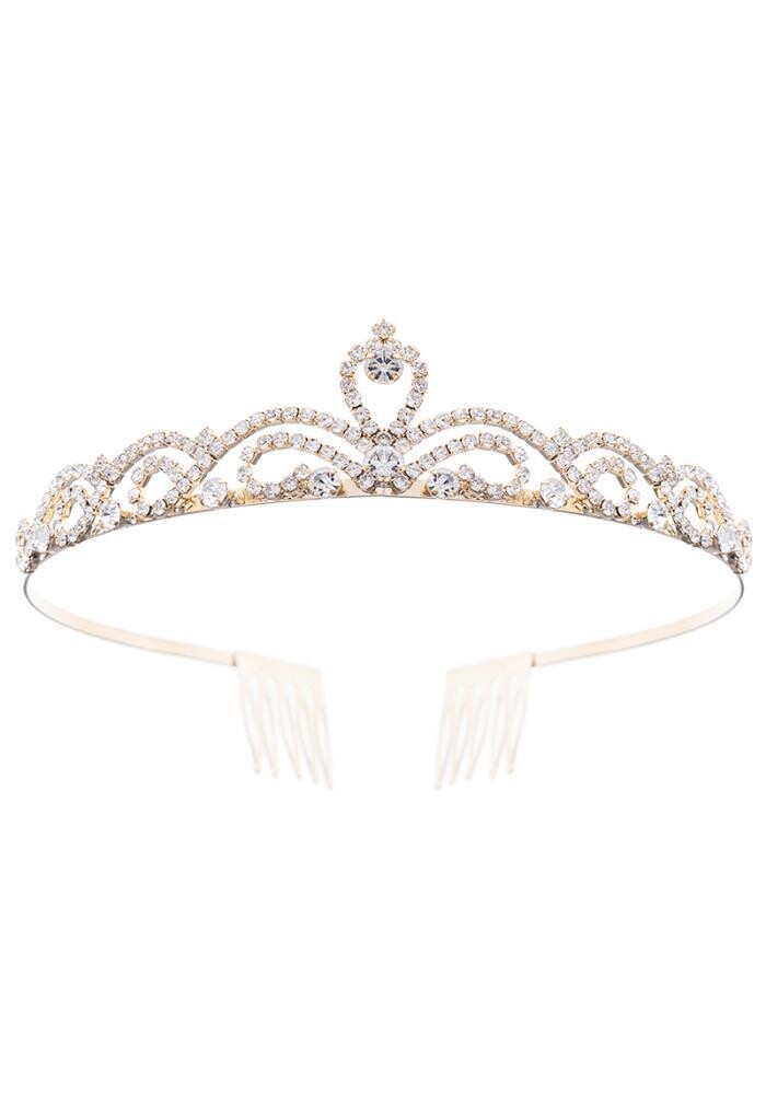 60764 Rhinestone Tiara Gold