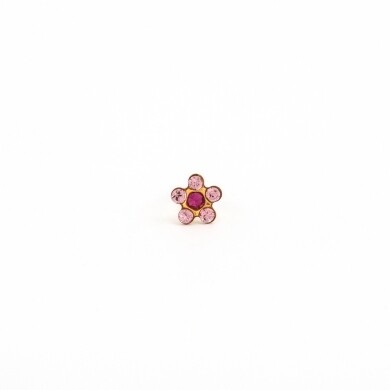 TT-6023        (Tiny Tips)   Gold Plated Daisy Light Rose Fuchsia