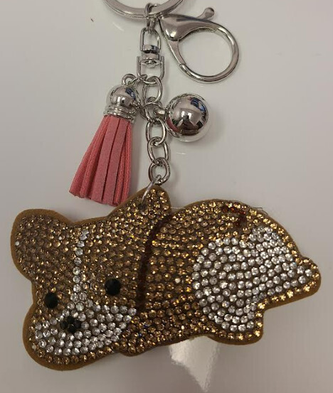 31644LCT   Corgi Rhinestone Keychain